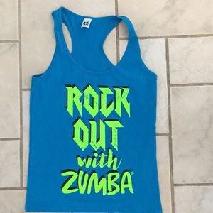 Zumba racerback top, size large.